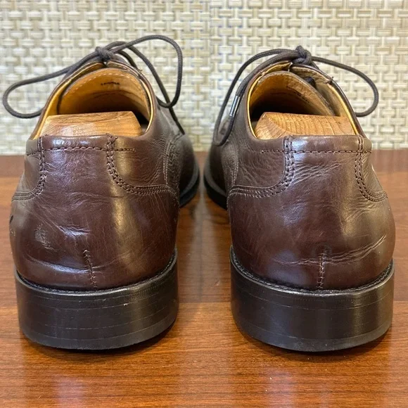 ?HP?2011 Johnston & Murphy Dark Brown Leather Bike Toe  display picture 2